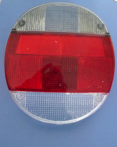 Glas für Rückleuchte Elefantenfuss ab 8/72 grau / rot / weiss , Hella mit Prüfzeichen