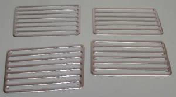 Ziergitter Luftschlitze Motorhaube mit 4 Schlitzreihen, 4tlg.